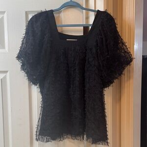 NWT Fantastic Fawn Black Textured Women's Top